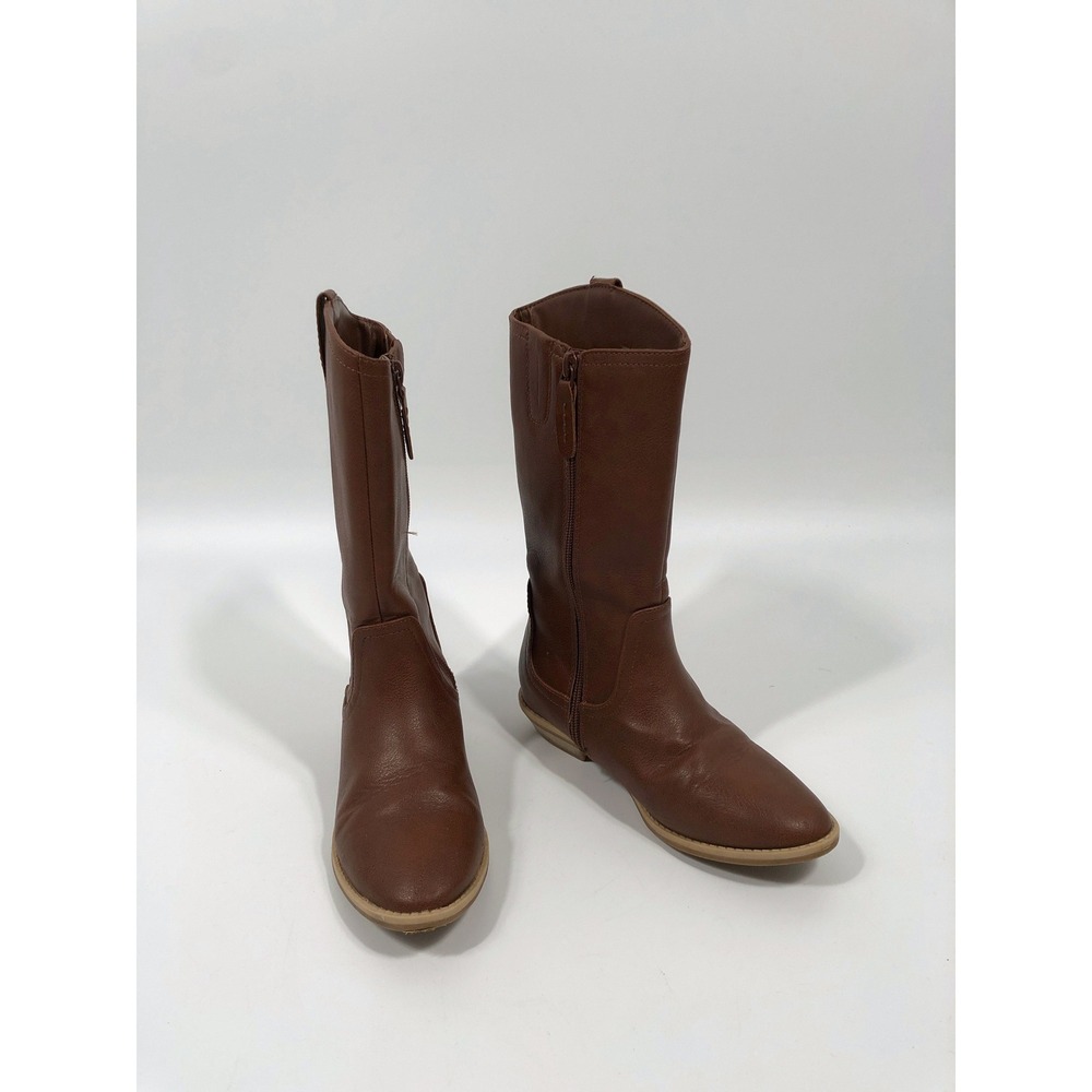 Cat & Jack Kids Cowboy Cowgirl Faux Leather Boots 1 Brown Western Rodeo Country